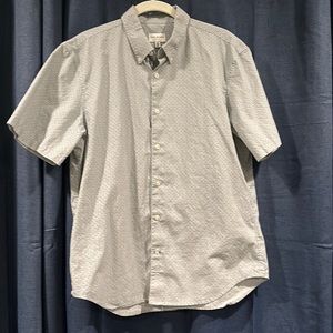 Club Monaco Slim Fit Button Down Short Sleeve Shirt, Medium
